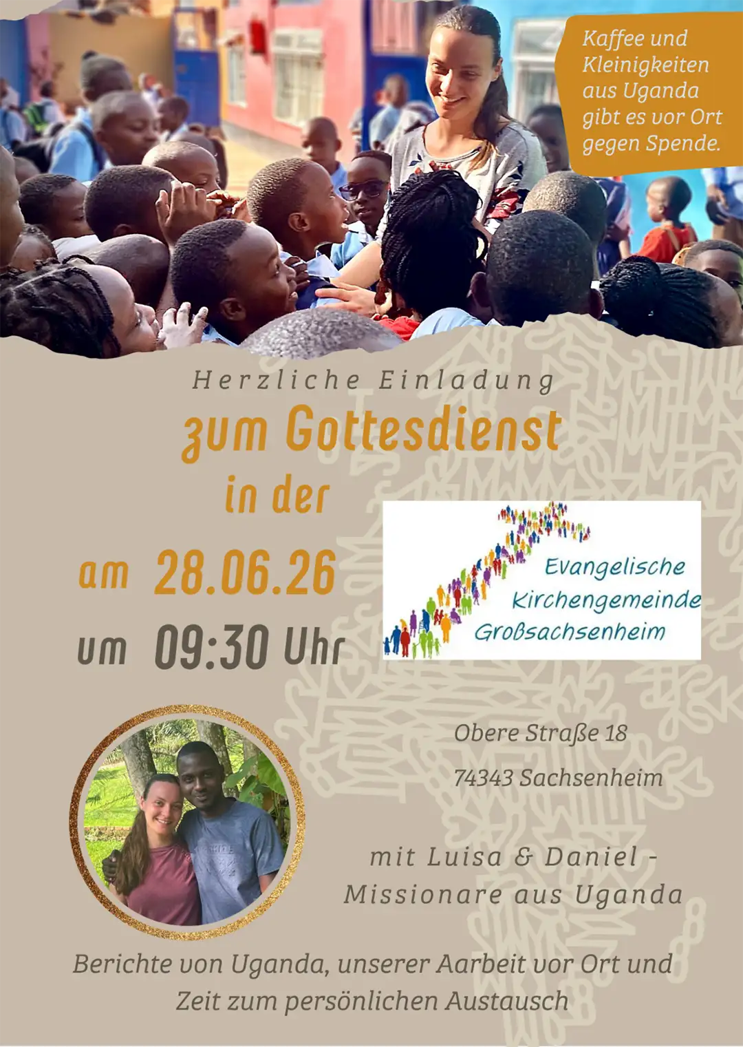 Featured image for “Gottesdienst mit Luisa und Daniel – Missionare aus Uganda”